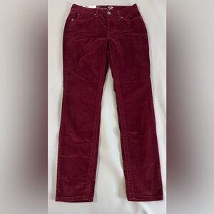 Seven 7 Women's Size 8 Velvet Tummyless High Rise Skinny‎ Pant Rhubarb Slimming